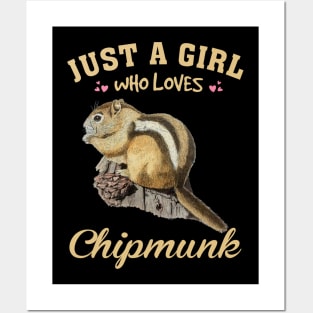 Just A Girl Who Loves Chipmunk Love, Trendy Tee for Animal Admirers Posters and Art